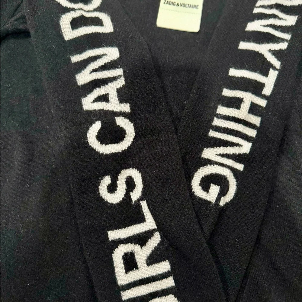 Zadig & Voltaire Wool & Cashmere Sweater (sleeves: Girls Can Do Anything) - Picture 3 of 5
